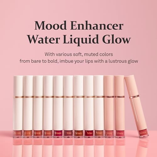 HINCE Mood Enhancer Water Liquid Glow - Non-Sticky & Waterproof Lip Stain for Women - Long Wearing Lip Gloss for Natural and Glass Glow - Moisturizing Liquid Makeup, 0.16 fl.oz