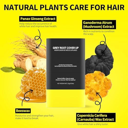 Gowwim Root Touch up Powder Instantly Gray Hair Cover up Hairline Powder for Women and Men Waterproof and Sweatproof Root Cover Up Long-Lasting for Thinning and Loss Hair Black4  15g