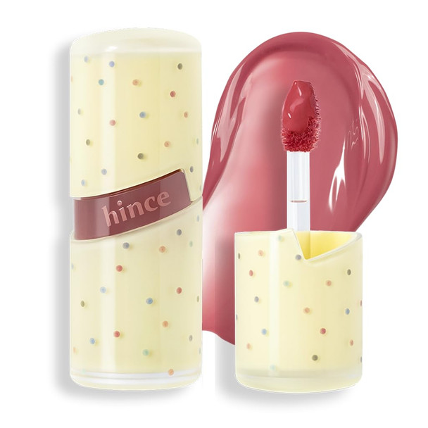 HINCE Raw Glow Lip Tint - Stain Glazed, Glossy Dewy Lip Gloss, Non Sticky & Long Wearing for Natural Glass Glow, Hydrating, Moisturizing Liquid Lipstick, Vegan, 0.13 fl.oz