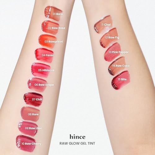 HINCE Raw Glow Lip Tint - Stain Glazed, Glossy Dewy Lip Gloss, Non Sticky & Long Wearing for Natural Glass Glow, Hydrating, Moisturizing Liquid Lipstick, Vegan, 0.13 fl.oz