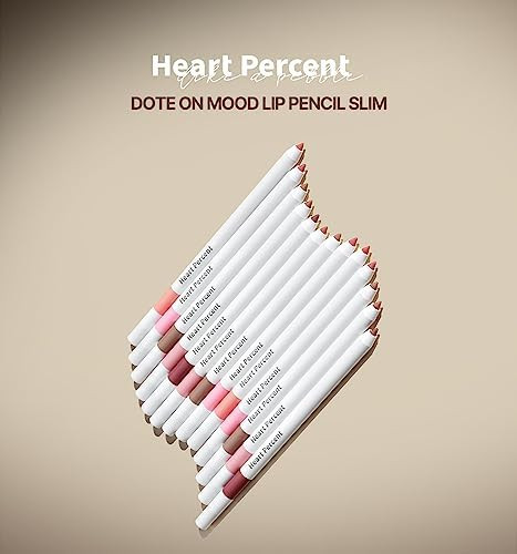 Heart Percent Dote On Mood Lip Pencil Slim Defines and Fills Creamy Lip Liner Retractable Lipstick Pencil with Built In Sharpener