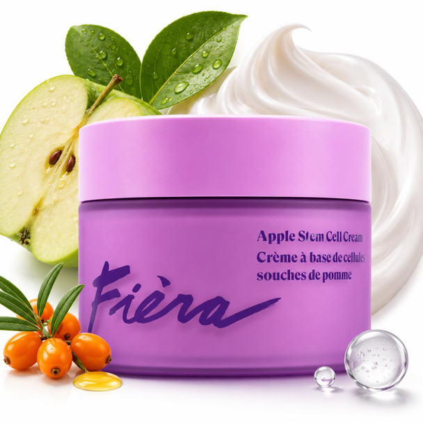 FIÈRA 24-Hour Rejuvenating Face Cream with Apple Stem Cells  Anti Aging Moisturizer for Mature Skin Day and  Night Hydration Improves Skin Tone Texture  and Elasticity  1.69 FL.