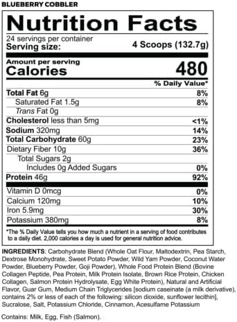 REDCON1 MRE Whole Food Protein Powder Meal Replacement Made with Animal and Plant Based Protein Sources