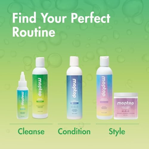 MopTop Gentle Shampoo – Every Day Curly Hair Sulfate Free Shampoo, Improves Moisture & Reduces Frizz, Paraben Free Natural Hair Products for Straight, Wavy, Curly