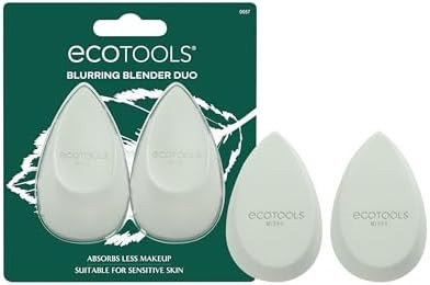EcoTools Blurring Blender Makeup Sponge Duo Makeup Blender Sponge  Even coverage with a beauty blender sponge for liquid and cream makeup foundation sponge 2  sided and latex free