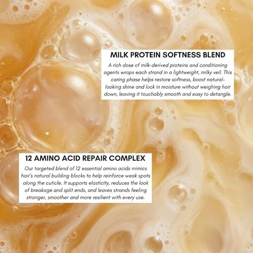 Morfose Professional Milk Therapy Creamy Hair Shampoo for Dry, Damaged, or Brittle Strands, Repairs and Protects, fuller, healthier, softer look, Eliminates Dryness, Damage, and Split Ends
