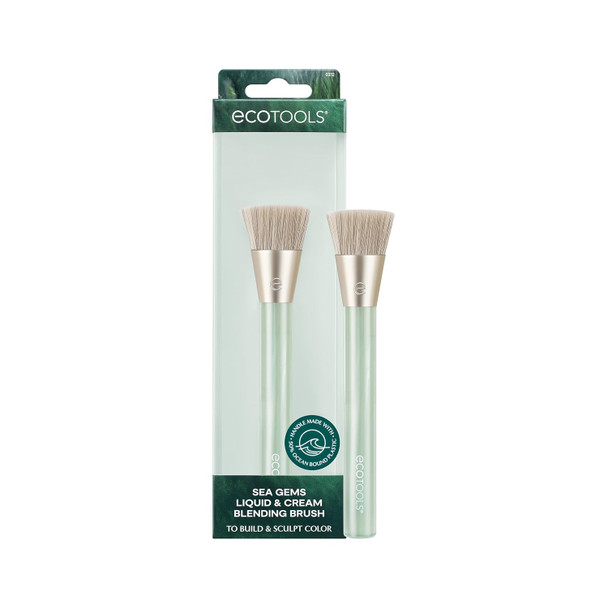 EcoTools Sea Gems Cream  Liquid and Cream Makeup Brush  Liquid and cream blush brush for cheeks smooth buildable cheek color sustainable design vegan