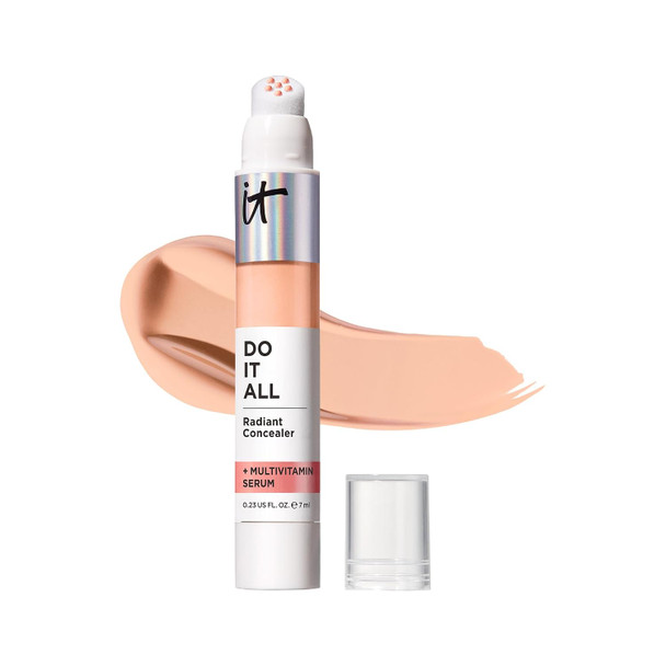 IT Cosmetics Do It All Radiant Concealer with Hydrating Multivitamin Serum | 4-in-1 Medium Coverage Creaseless Concealer, 24HR Hydration for Dry/Dull + All Skin Types, Niacinamide + Hyaluronic Acid