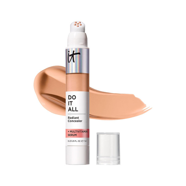 IT Cosmetics Do It All Radiant Concealer with Hydrating Multivitamin Serum | 4-in-1 Medium Coverage Creaseless Concealer, 24HR Hydration for Dry/Dull + All Skin Types, Niacinamide + Hyaluronic Acid