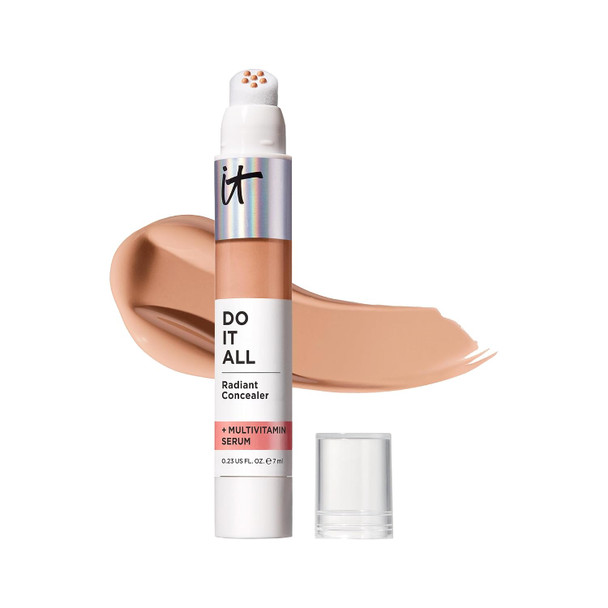 IT Cosmetics Do It All Radiant Concealer with Hydrating Multivitamin Serum | 4-in-1 Medium Coverage Creaseless Concealer, 24HR Hydration for Dry/Dull + All Skin Types, Niacinamide + Hyaluronic Acid