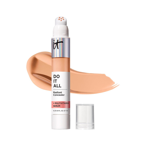 IT Cosmetics Do It All Radiant Concealer with Hydrating Multivitamin Serum | 4-in-1 Medium Coverage Creaseless Concealer, 24HR Hydration for Dry/Dull + All Skin Types, Niacinamide + Hyaluronic Acid