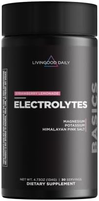 Livingood Daily Electrolytes Powder 30 Servings  Hydration Drink Mix Himalayan Pink Salt Magnesium Potassium Chloride Sodium  No Sugar Electrolyte Supplement