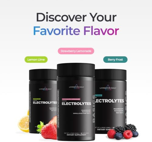 Livingood Daily Electrolytes Powder 30 Servings  Hydration Drink Mix Himalayan Pink Salt Magnesium Potassium Chloride Sodium  No Sugar Electrolyte Supplement