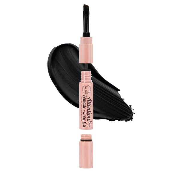 J.Cat Beauty 4 in 1 Brow Pomade and Translucent Brow Gel with Angled Brush and Spoolie to Shape and Tame the Eyebrows, Ebony