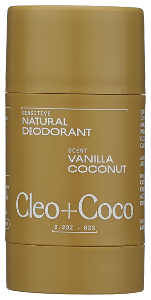 Cleo+Coco Sensitive Deodorant Balm Natural Aluminum Free Deodorant for Women and  Men with 5X Odor Fighters 24+hour Odor Control Free from Synthetic Fragrance, Vegan