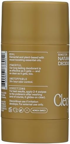 Cleo+Coco Sensitive Deodorant Balm Natural Aluminum Free Deodorant for Women and  Men with 5X Odor Fighters 24+hour Odor Control Free from Synthetic Fragrance, Vegan