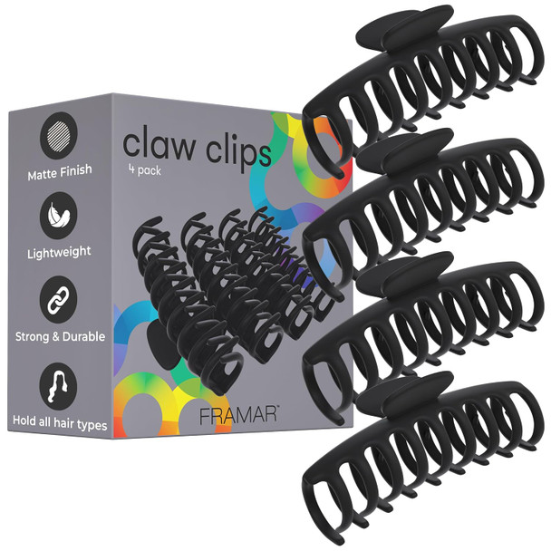 FRAMAR Extra Large Claw Clips For Thick Hair, Hair Claws Pack, Hairclips