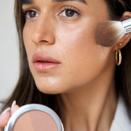 Ere Perez - Rice Powder Blush + Bronzer Duo (Roma) | Buildable, Breathable, Oil Absorbing, Medium Coverage | Vitamin E, Chamomile | Vegan, Cruelty-Free, Clean Beauty