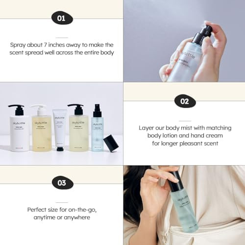 skybottle Hair and Body Mist Fragrance Spray Vanill  Long-lasting fragrance Moisturizing hair spray Lightweight Non-sticky Vanilla and Tonka Bean scent  For women and men