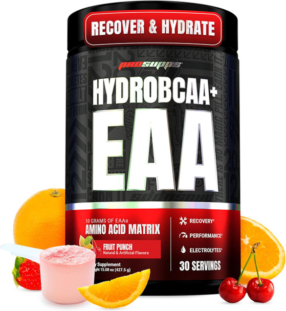 ProSupps HydroBCAA Essential Amino Acids Powder Workout Supplement with BCAA EAAs and Electrolytes for Hydration and Recovery Stimulant Free Soy and Gluten Free  30 Servings