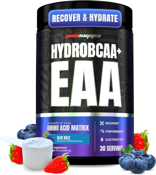 ProSupps HydroBCAA Essential Amino Acids Powder Workout Supplement with BCAA EAAs and Electrolytes for Hydration and Recovery Stimulant Free Soy and Gluten Free  30 Servings