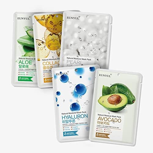 EUNYUL Natural Mask Sheet  Korean Face Sheet Masks for Daily Skin Care