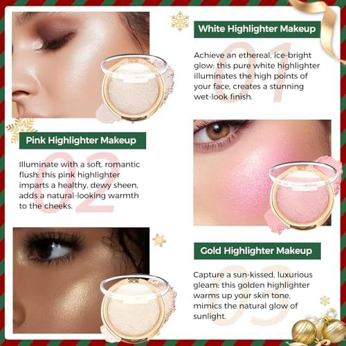 YOUNG VISION Pressed Powder Face Highlighter Luminous Baked Natural Glow Contour Powder