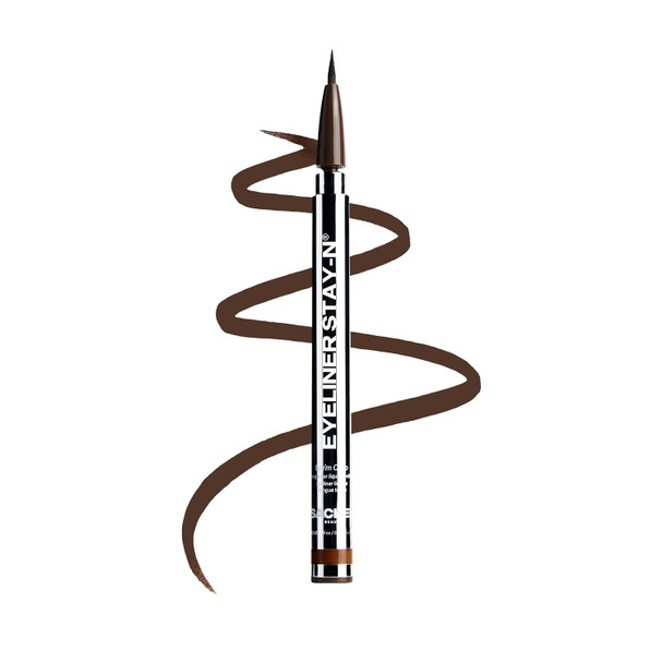 Sacheu Liquid Eyeliner STAY-N Longwear Smudge-Proof  Black Ultra-precise 360° flexible tip for clean lines quick-dry and water-resistant transfer-proof  infused with peptides