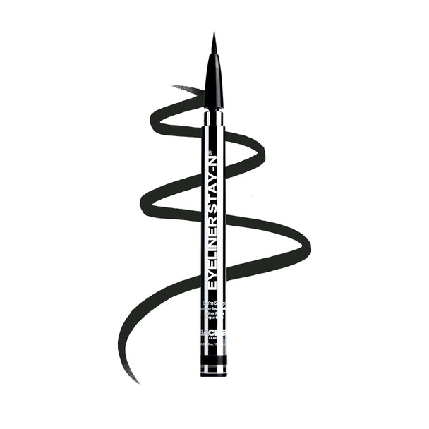 Sacheu Liquid Eyeliner STAY-N Longwear Smudge-Proof  Black Ultra-precise 360° flexible tip for clean lines quick-dry and water-resistant transfer-proof  infused with peptides