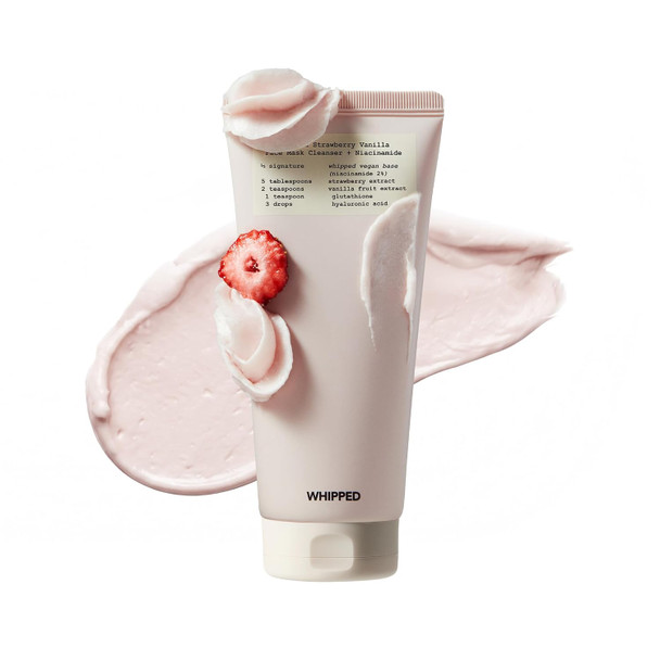 Whipped Semo Company Whipped Korean Face Wash, Doubles as a Face Mask, Clay Charcoal, for Blackheads and Pores, A Deep Cleansing and Exfoliating, Peptide, Vegan Collagen