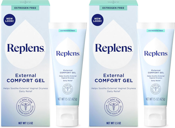 Replens External Comfort Gel to Soothe Vaginal Dryness  Daily Comfort Gel Relieves Dryness and Discomfort Hormone-Free Fragrance Free Estrogen Free