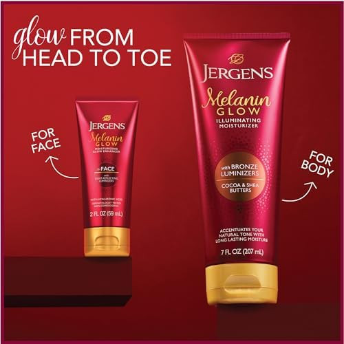 Jergens Melanin Glow Facial Glow Enhancer Facial Luminizer and Moisturizer - 2 Fl Oz