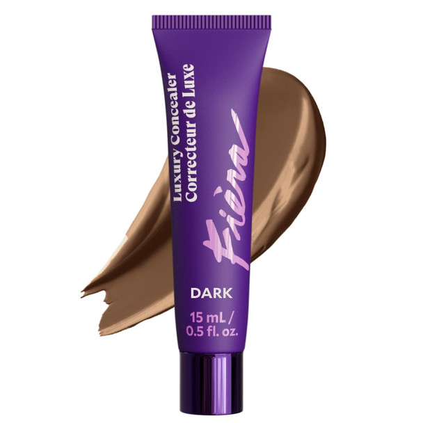 Fièra Luxury Concealer and Foundation with Anti Aging Ingredients  Full Coverage for Dark Circles Wrinkles Fine Lines and Spots All Day Wear For Mature Skin  Light 0.5 FL. OZ. / 15 ML