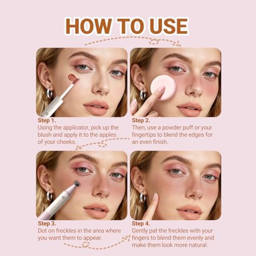 YOUNG VISION 2-in-1 Freckle Stamp & Liquid Blush Dual Ended Waterproof quick-dry and long lasting