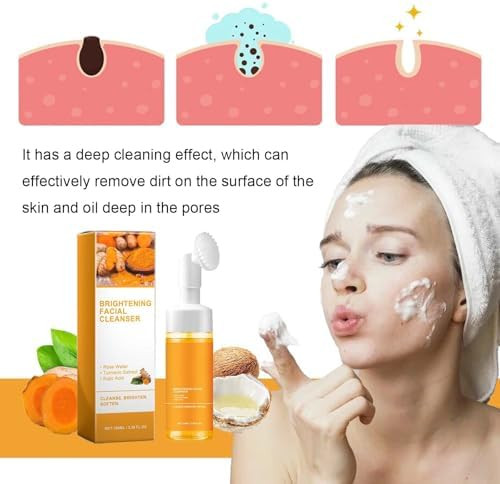 Yaper Turmeric Brightening Facial Cleanser Deep Cleansing Glow Wash Turmeric Foaming Face Wash