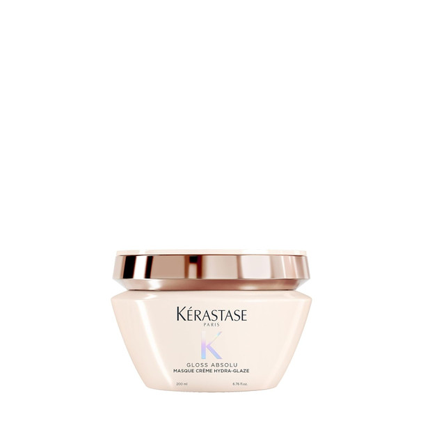 KÉRASTASE Gloss Absolu Masque Crème Hydra-Glaze, Deeply Nourishing Hair Mask for Thick, Frizzy Hair, for Anti-Frizz, Shine & Smoothness, with Hyaluronic Acid - 6.8 Fl Oz