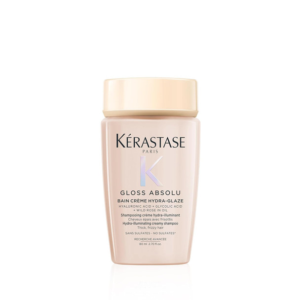 KERASTASE Gloss Absolu Bain Crème Hydra-Illuminating Creamy Shampoo, Sulfate-Free Anti-Frizz Formula for Thick Frizzy Hair, for Shine and Smoothness with Hyaluronic Acid