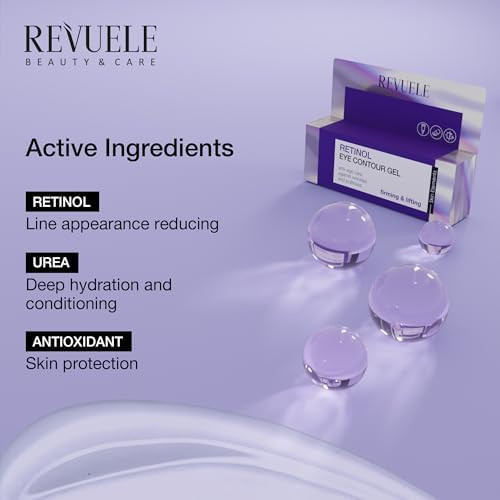 Revuele Retinol Eye Contour Gel,   Anti-Aging Eye Gel for Fine Lines, Wrinkles, Puffiness