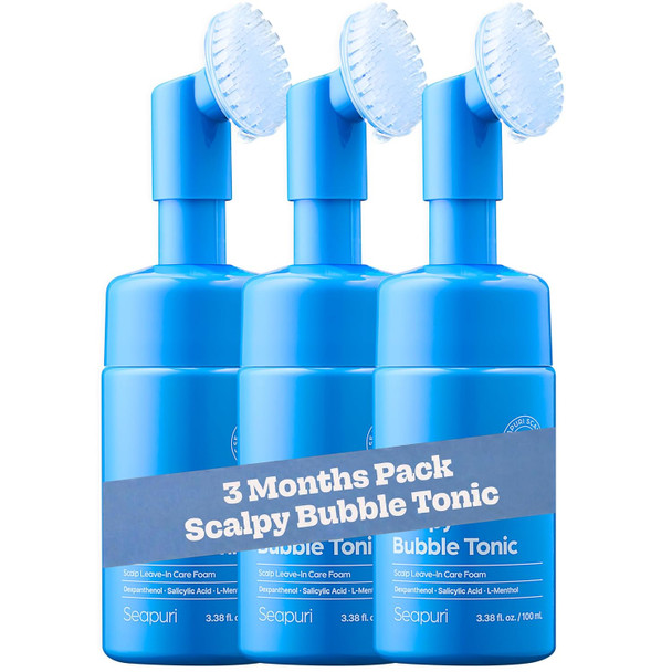 Seapuri Scalpy Bubble Tonic for Dry and  Itchy Scalp Treatment  Hair Growth and  Thickening  for both Men  and Women  Combats Hair Loss and  Thinning  Salicylic Acid  Menthol  Dexpanthenol