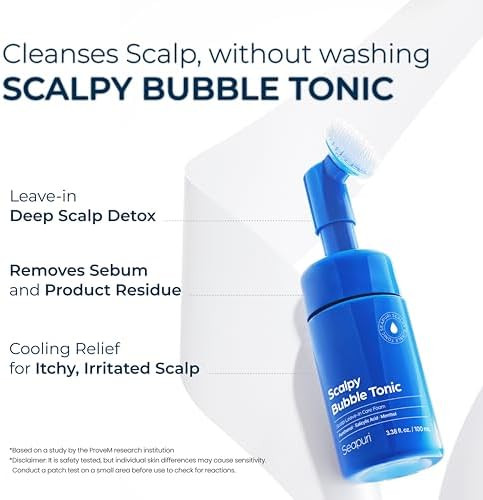 Seapuri Scalpy Bubble Tonic for Dry and  Itchy Scalp Treatment  Hair Growth and  Thickening  for both Men  and Women  Combats Hair Loss and  Thinning  Salicylic Acid  Menthol  Dexpanthenol