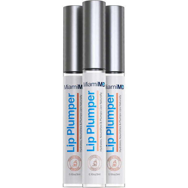 MiamiMD Lip Plumper 3ml Premium Lip Gloss for Women Hydrating and Nourishing with Collagen and Vitamin E  Gloss Plumper