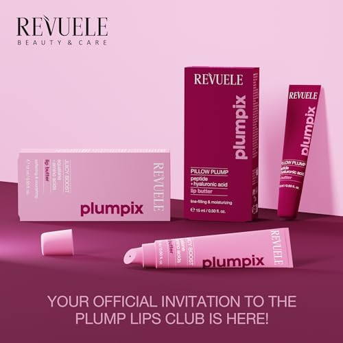 REVUELE Juicy Boost Lip Butter Hydrating & Plumping Lip Treatment with Squalane, Amino Acids, Shea Butter & Vitamin E | Soft, Glossy, Nourished Lips