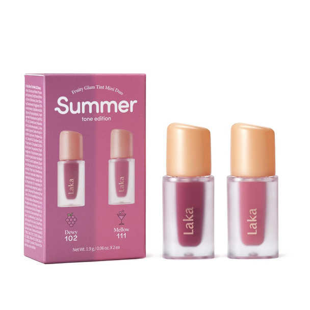 Laka Fruity Glam Tint Mini Duo, 1.9g/0.07oz*2ea