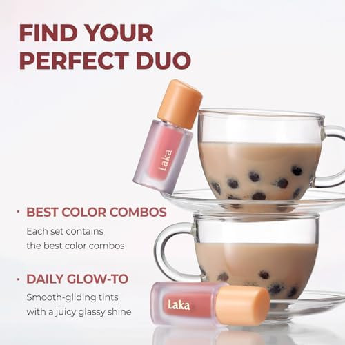 Laka Fruity Glam Tint Mini Duo, 1.9g/0.07oz*2ea