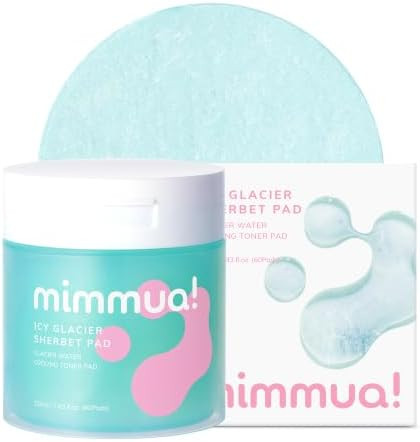 mimmua! Ice Sorbet Toner Pads  Sunburn Relief & Depuffing  Glacial Water