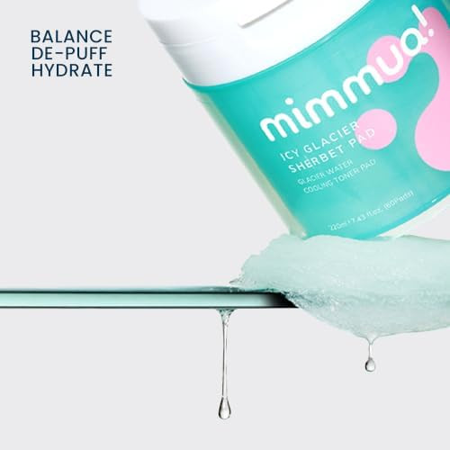 mimmua! Ice Sorbet Toner Pads  Sunburn Relief & Depuffing  Glacial Water