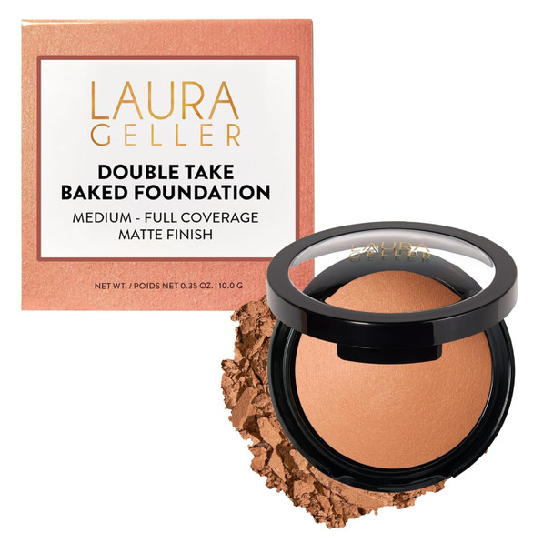 LAURA GELLER Baked Double Take Powder Foundation, Matte Finish - 0.35 oz