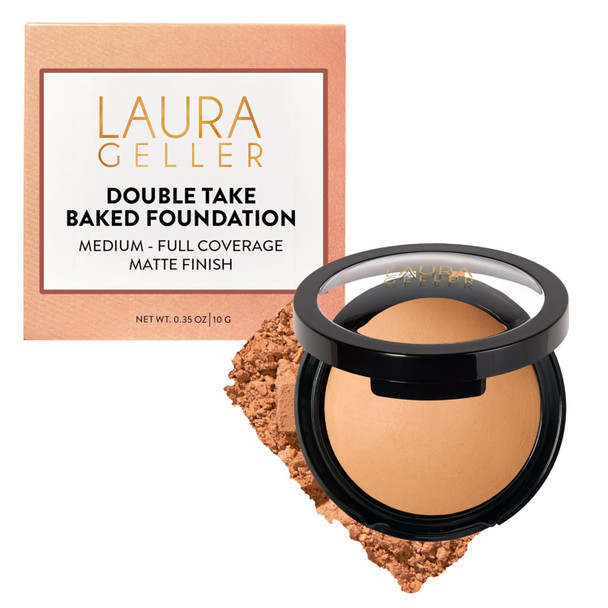LAURA GELLER Baked Double Take Powder Foundation, Matte Finish - 0.35 oz