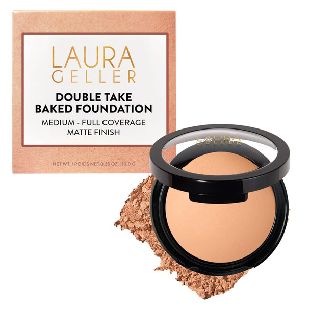 LAURA GELLER Baked Double Take Powder Foundation, Matte Finish - 0.35 oz