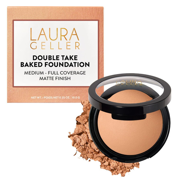 LAURA GELLER Baked Double Take Powder Foundation, Matte Finish - 0.35 oz